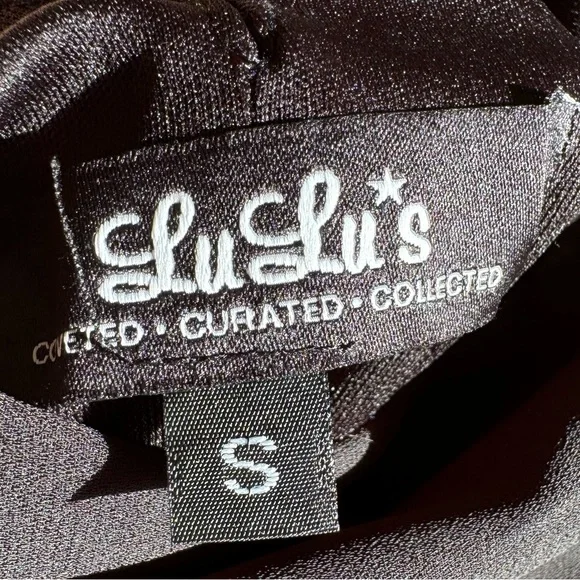 Lulus Small Black Slip Dress Lace Hem Halter Neck Romantic Coquette - Picture 5 of 8